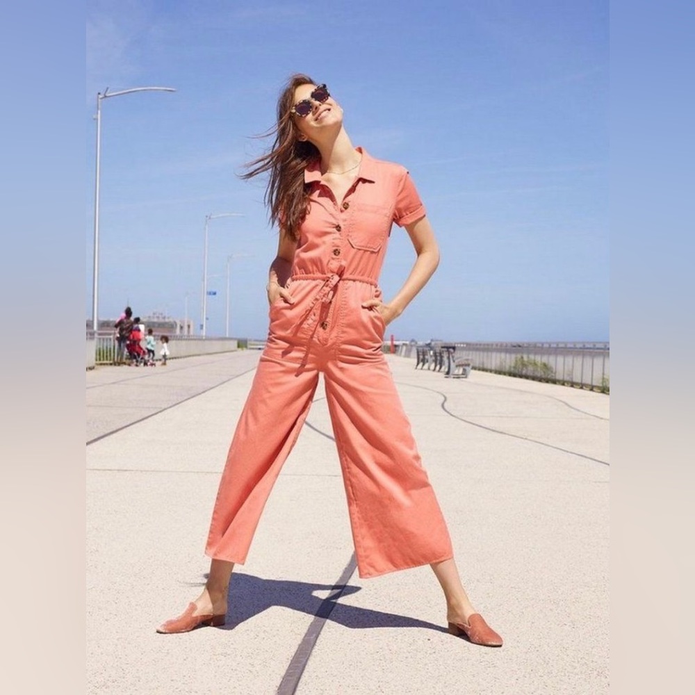 Pink Madewell Wide Leg Utility Jumpsuit Size 4 EUC